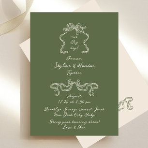 Convite Sage & Cream Boho Doodle Casamento Retroativo Manu