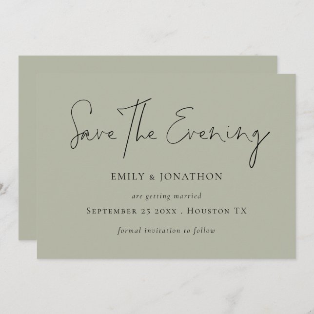 Convite Sage de Script Mínimo Salve a Noite (Frente/Verso)