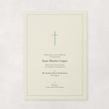 Sage e Creme Cruz Mínima Religiosa Batismo