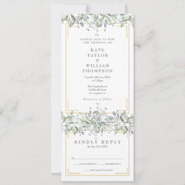 Convite Sage E Lilac Greenery Todos Em Um Casamento