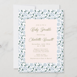 Convite Sage e Sprinkle Floral de Sangue Azul Dusty