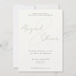 Convite Sage Elegant & Minimal | Modern & Simple Wedding