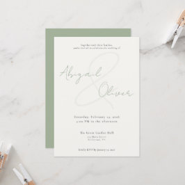 Convite Sage Elegante e Minimalista | Casamento Moderno e