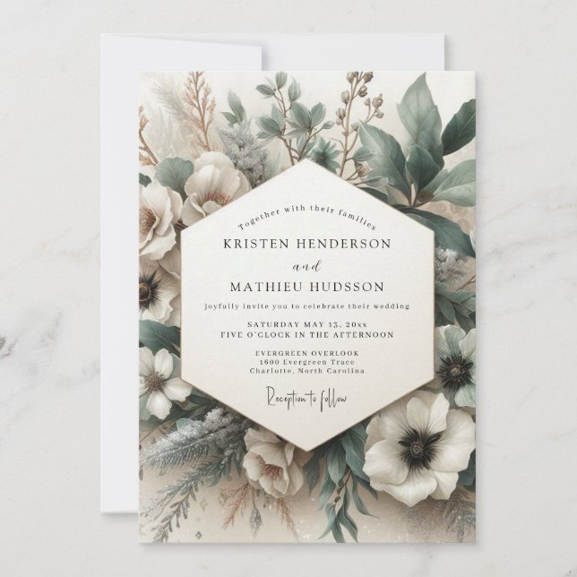 Convite Sage Ethereal Bloom Wedding (Frente)