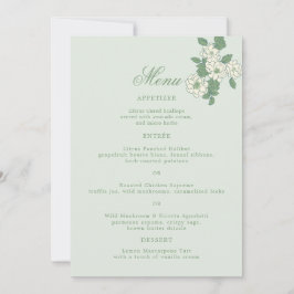 Convite Sage Green 5x7 Wedding Menu Card