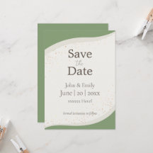 Sage Green Abstrato Casamento Salve a Data