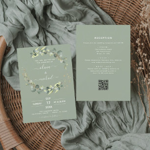 Convite Sage Green All in One Eucalyptus Code Casamento