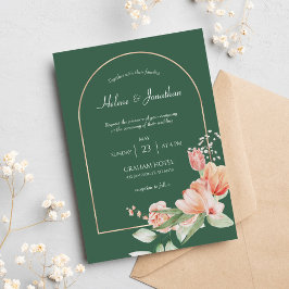 Convite Sage Green Arch Floral Elegante Boho Casado