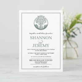 Convite Sage Green Aspen Tree Wedding