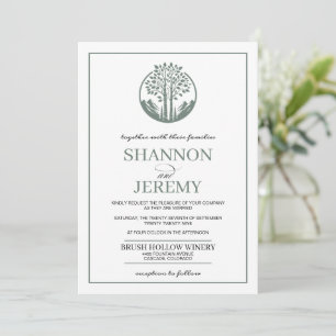 Convite Sage Green Aspen Tree Wedding