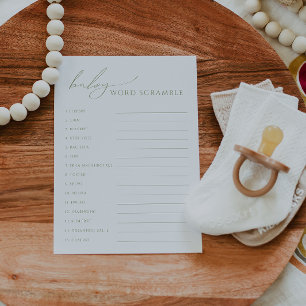 Convite Sage Green Baby Scramble Card