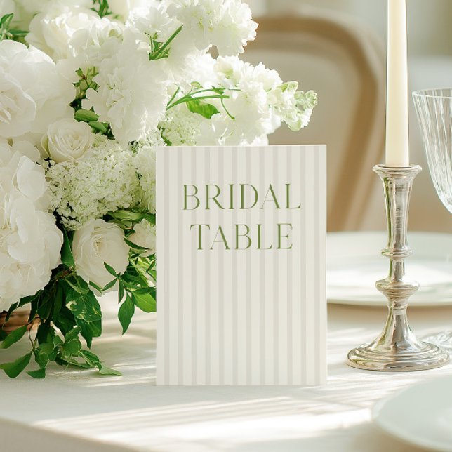 Convite Sage Green & Beige Wedding Bridal Table Number (Classic Sage Green & Beige Wedding Table Number)