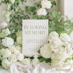 Convite Sage Green & Beige Wedding In Loving Memory Sign