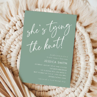 Convite Sage Green Boho She's Tying the Knot Bridal Shower