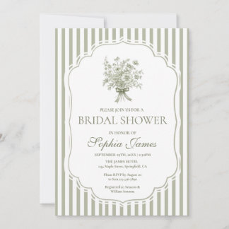 Convite Sage Green Bridal Shower Invitation Template Boho
