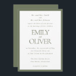 Convite Sage Green Classic Frame Wedding Parents Host<br><div class="desc">Faça seu anúncio de casamento inesquecível com este Modelo de Convite Elegante de Casamento Verde. Perfeitamente trabalhado para pais que hospedam o dia especial, este convite verde e branco de sábio escuro apresenta um sofisticado quadro verde de sábio e uma tipografia elegante para os nomes do cônjuge e as informações...</div>