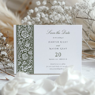 Convite Sage Green Cream William Morris Guarde a Data