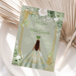 Convite Sage Green Dourada Crown Mis Quince 15 Anos Dresse<br><div class="desc">Quinceañera Sage Green Crown Dirige Convite Mis Quince 15 Anos,  16º aniversário.</div>