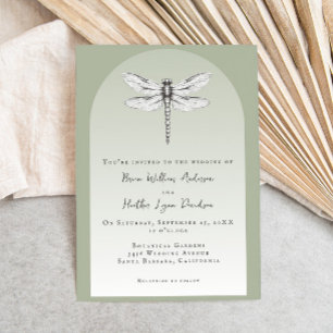 Convite Sage Green Dragonfly Wedding