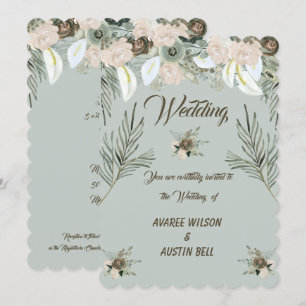 Convite Sage Green e Vanilla Cream Weds