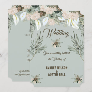 Convite Sage Green e Vanilla Cream Weds