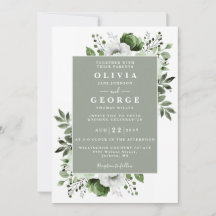 Sage Green Elegant Floral Tudo Em Um Casamento