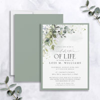 Sage Green Eucalyptus Celebração Floral da Vida