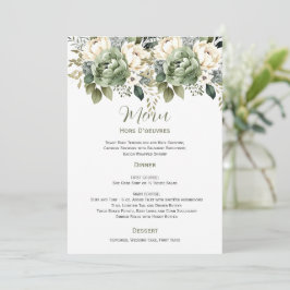 Convite Sage Green Eucalyptus Floral Wedding | Menu