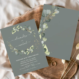 Convite Sage Green Eucalyptus Greenery Elegante Casamento