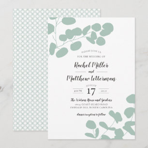 Convite Sage Green Eucalyptus Greenery Weding
