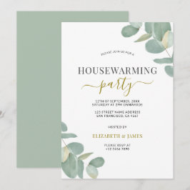 Convite Sage Green Eucalyptus Housearming Party