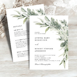 Convite Sage Green Eucalyptus Todos em Um Casamento Detalh