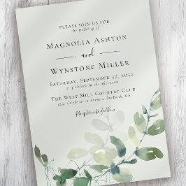 Convite Sage Green Eucalyptus Wedding