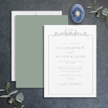 Convite Sage Green Floral Border Monograma Weding<br><div class="desc">Apresentando o Convite de Casamento de Monograma da Fronteira Floral Verde Sage! Este convite de casamento moderno apresenta uma bela borda monográfica desenhada à mão, com uma linha floral de arte, com caligrafia manuscrita para um toque único e elegante. Perfeito para qualquer núpcias de primavera ou verão, este convite certamente...</div>