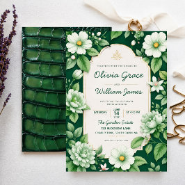 Convite Sage Green Floral Elegant Botanical Garden