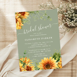 Convite Sage green floral garden bridal shower