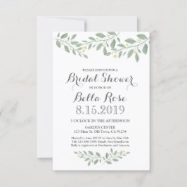 Convite Sage Green Floral Minimalist Chá de panela Invite