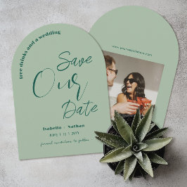 Convite Sage Green Fun Bebidas Grátis Salvem O Casamento D