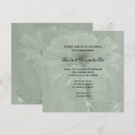 Convite Sage Green Gerber Daisy Festa de noivado