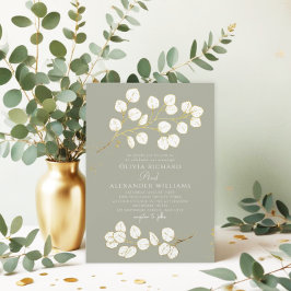 Convite Sage Green Glod verde Eucalyptus Wedding