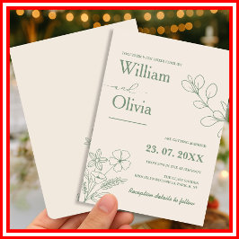 Convite Sage Green Greenery Boho Wedding