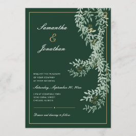 Convite Sage Green Leaf Vines | Casamento Verde Emerald