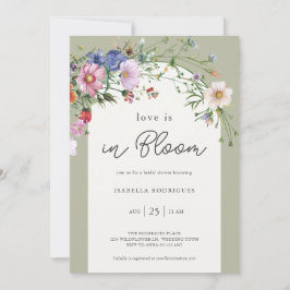 Convite Sage Green Love in Bloom Bridal Shower