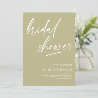 Convite Sage Green Minimalist Bridal Shower Invitation