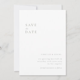 Convite Sage Green Minimalist Text e Photo Save the date (