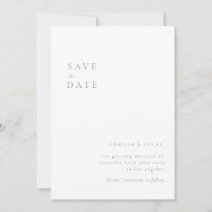Convite Sage Green Minimalist Text e Photo Save the date (