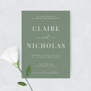 Convite Sage Green Modern Elegant Weditation