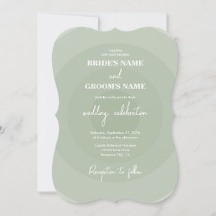 Convite Sage Green Modern Monogramas Wedding