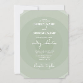 Convite Sage Green Modern Monogramas Wedding