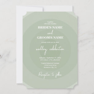 Convite Sage Green Modern Monogramas Wedding